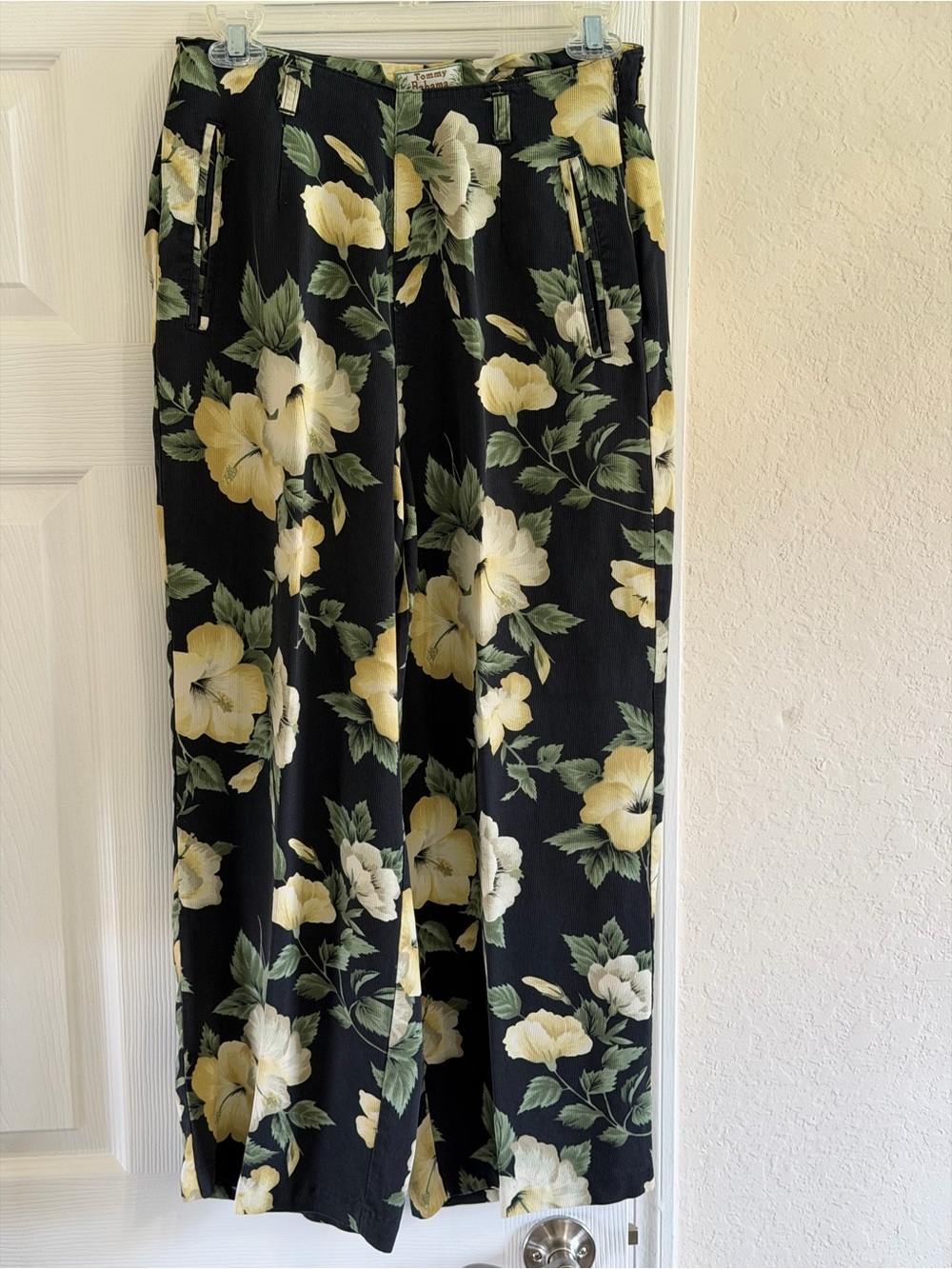 Tommy Bahama Black Maxi Skirt with Yellow Floral Print